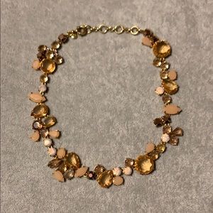 Jcrew pink and gold statement necklace